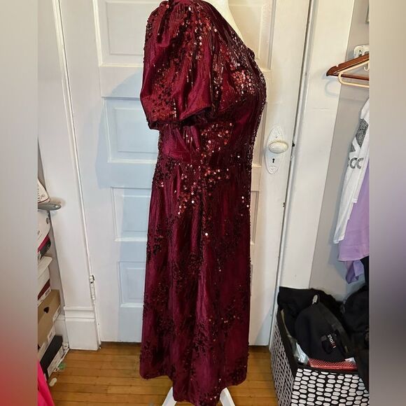 NWTs Kensie One Shoulder Fit & Flare Sequin Dress Size 14 - Picture 5 of 10